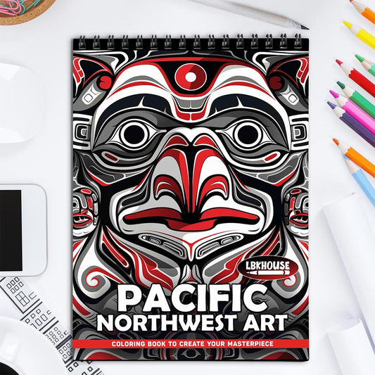 LBKHOUSE Pacific Northwest Art Coloring Book for Adults