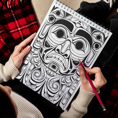 LBKHOUSE Pacific Northwest Art Spiral Bound Coloring Book for Adults