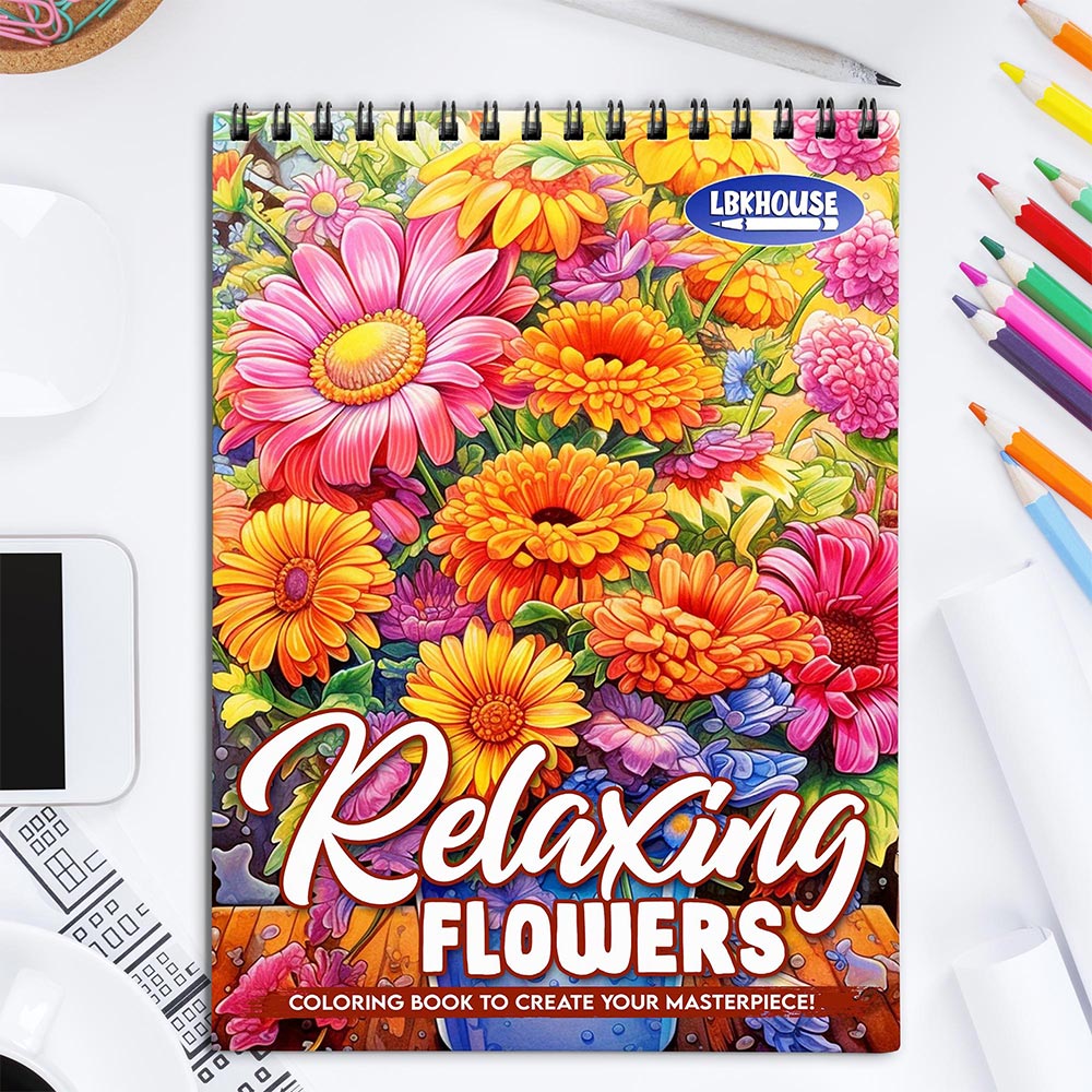 LBKHOUSE Relaxing Flowers Coloring Book for Adult
