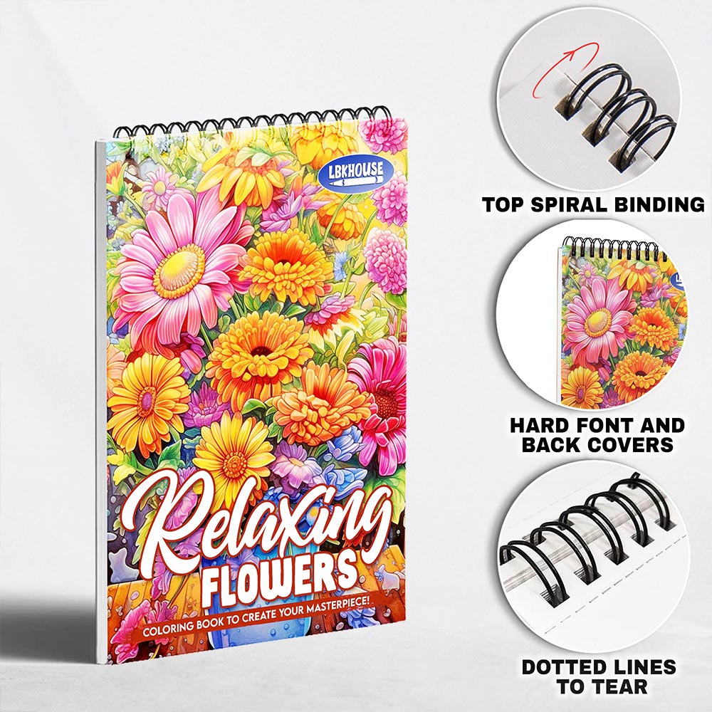 LBKHOUSE Relaxing Flowers Coloring Pages for Adult