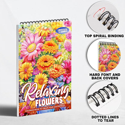 LBKHOUSE Relaxing Flowers Coloring Pages for Adult