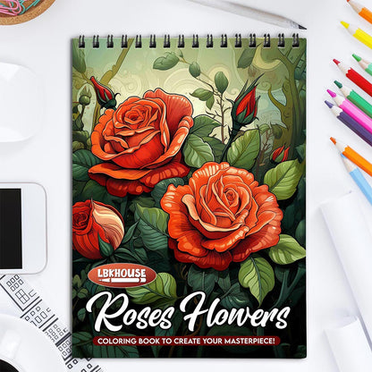 LBKHOUSE Roses Flowers Coloring Book for Adults