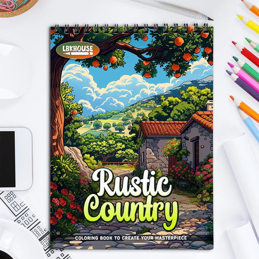 LBKHOUSE Rustic Country Coloring Book for Adults