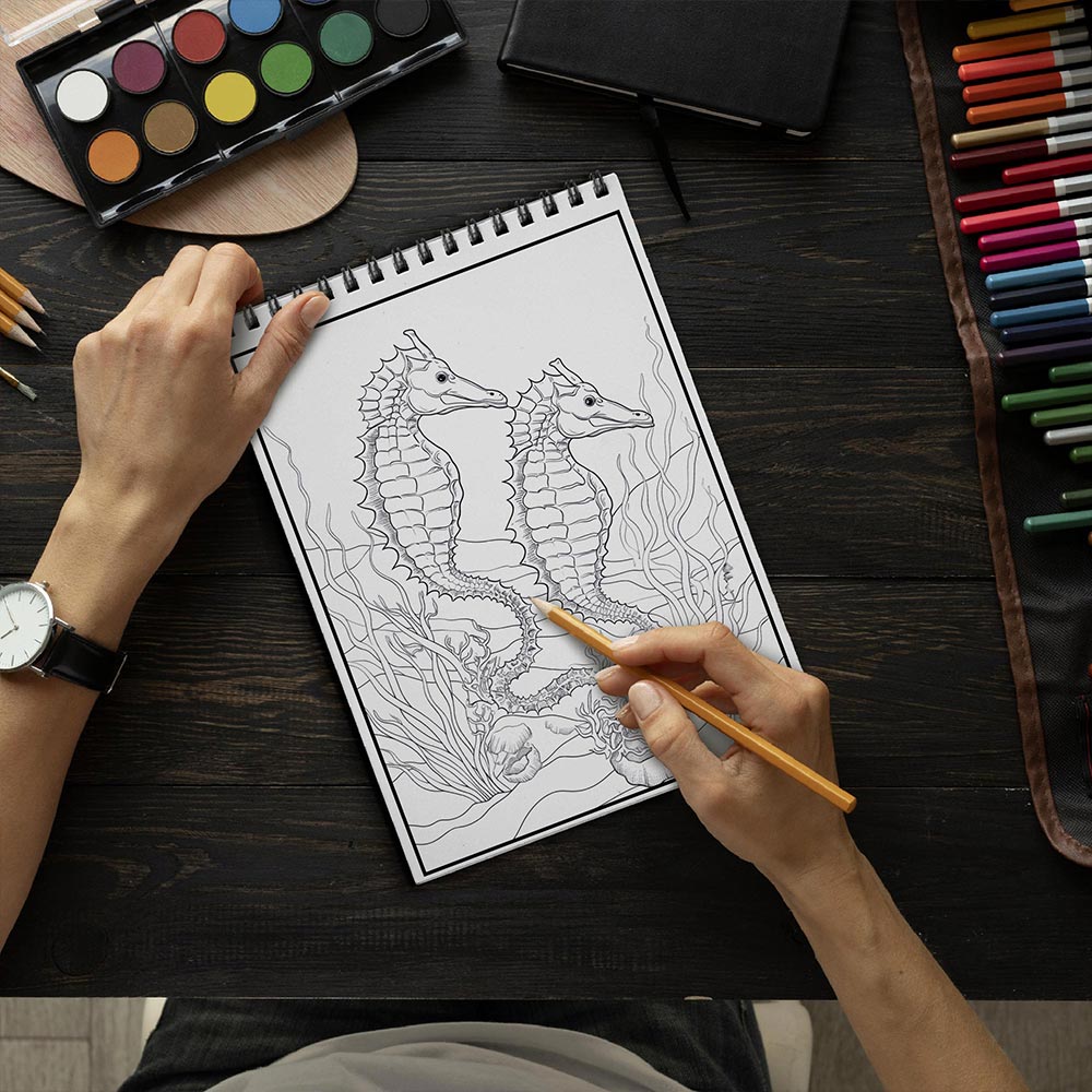 LBKHOUSE Sea Life Coloring Book Spiral Bound for Adult