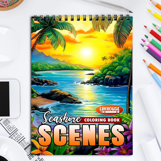 LBKHOUSE Seashore Scenes Coloring Book for Adult