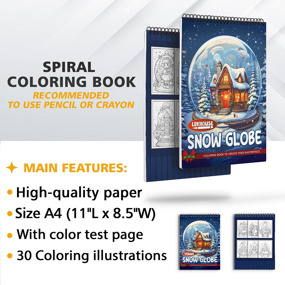 LBKHOUSE Snow globe Coloring Sheets for Adults