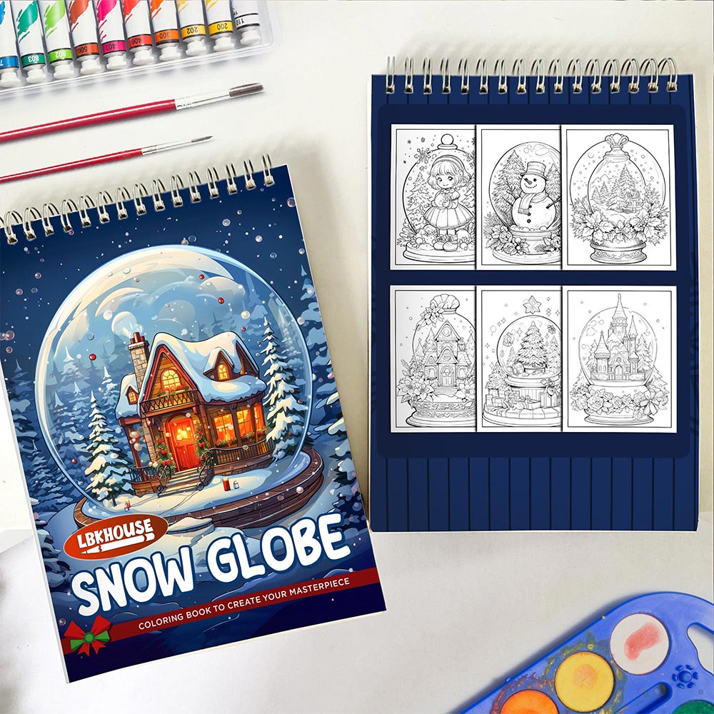 LBKHOUSE Snow globe Spiral Coloring Book for Adults
