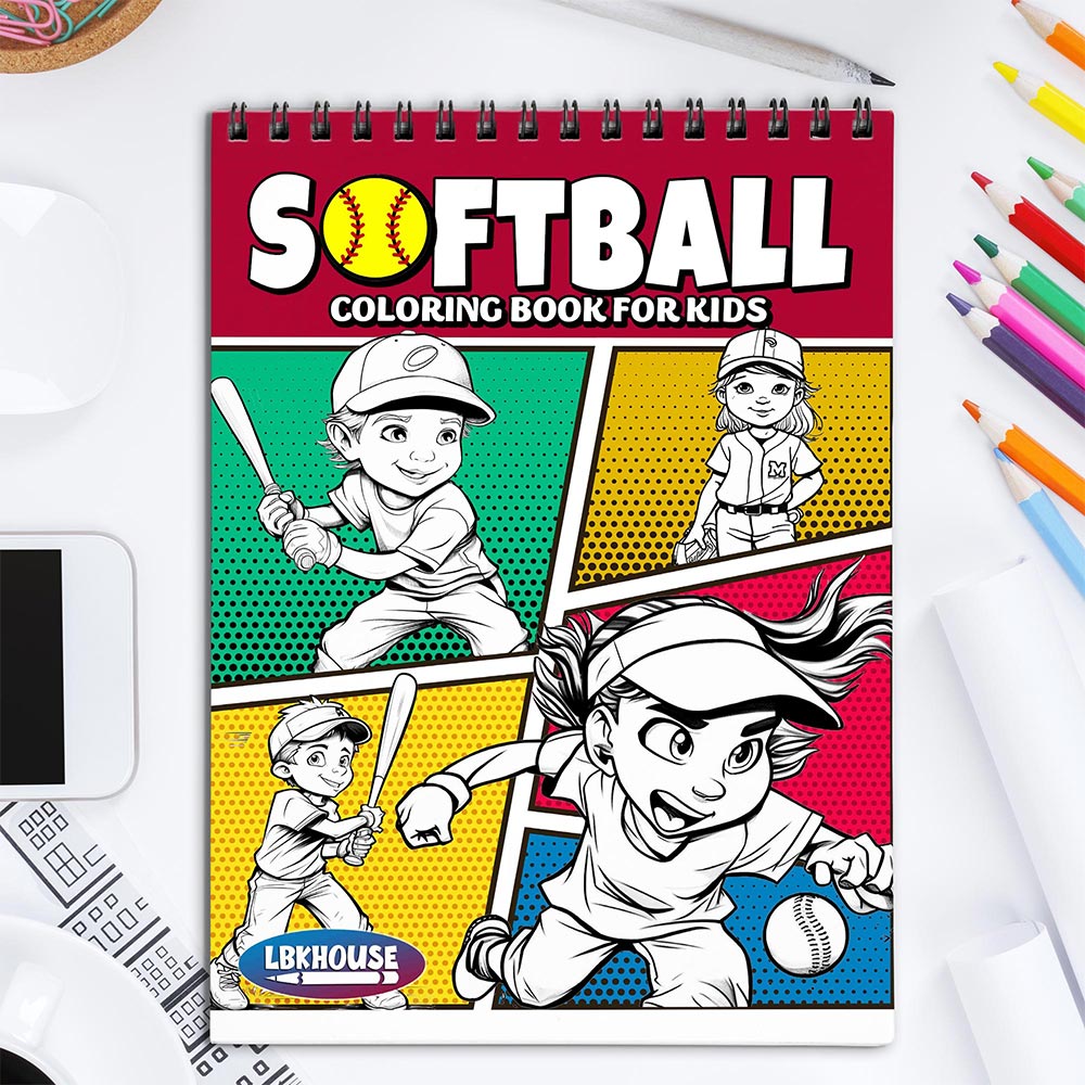 LBKHOUSE Softball Coloring Book for Kids