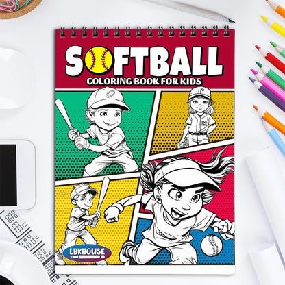 LBKHOUSE Softball Coloring Book for Kids