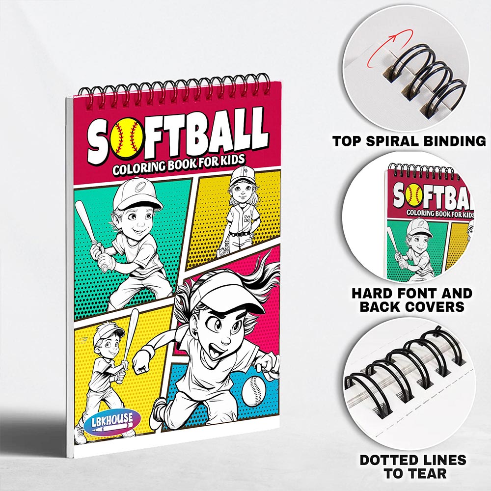 LBKHOUSE Softball Coloring Pages for Kids