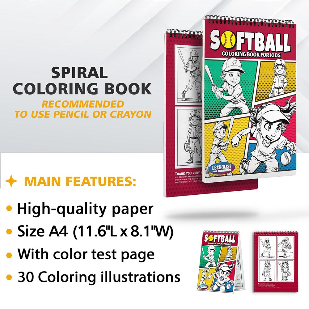 LBKHOUSE Softball Coloring Sheets for Kids