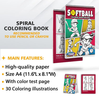 LBKHOUSE Softball Coloring Sheets for Kids