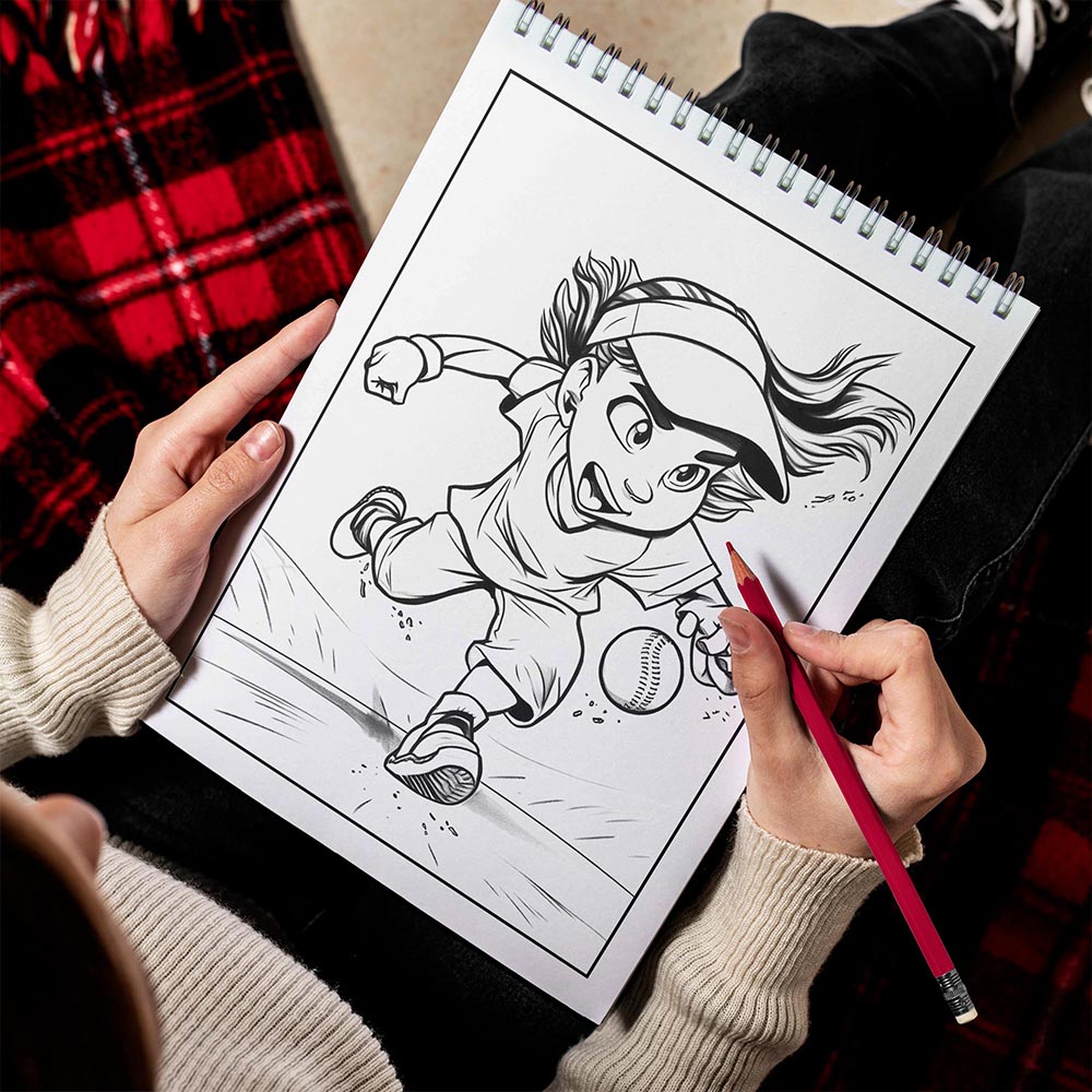 LBKHOUSE Softball Spiral Bound Coloring Book for Kids