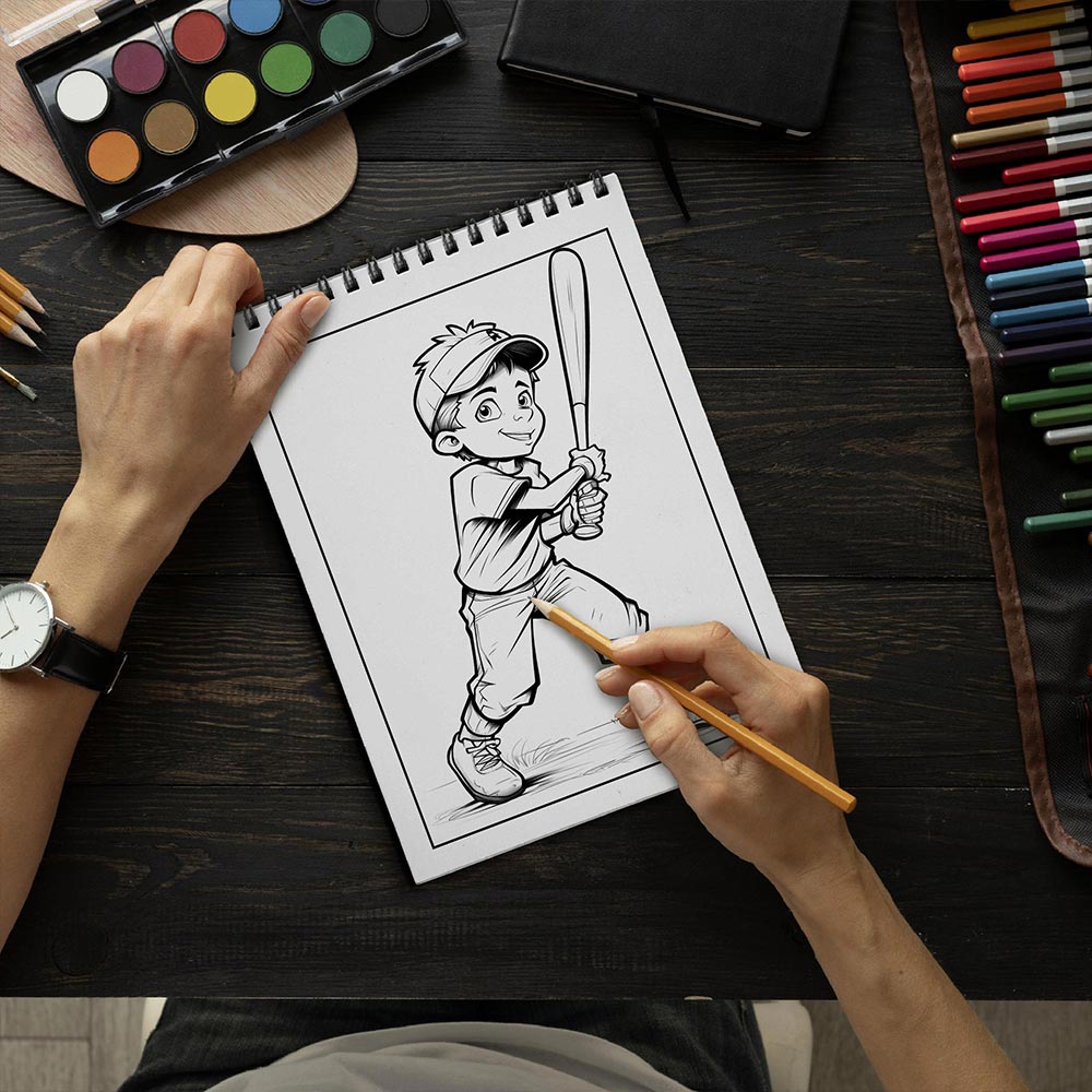 LBKHOUSE Softball Coloring Book Spiral Bound for Kids