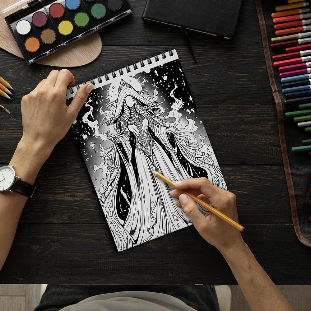 LBKHOUSE Space Queen Coloring Book Spiral Bound for Adults
