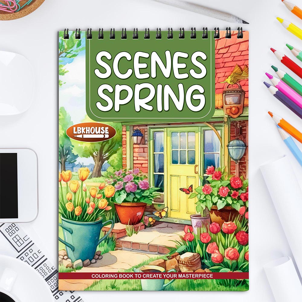 LBKHOUSE Spring Scenes Coloring Book for Adult