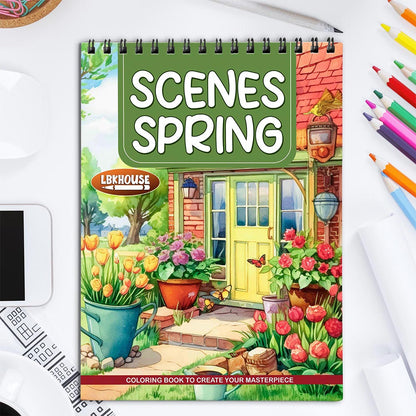 LBKHOUSE Spring Scenes Coloring Book for Adult
