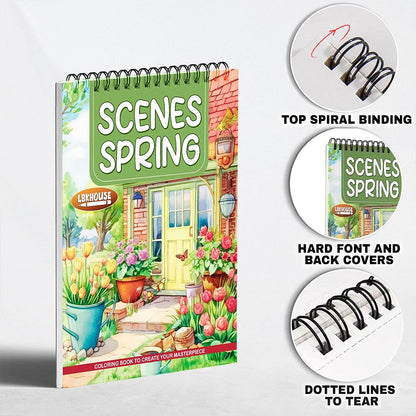 LBKHOUSE Spring Scenes Coloring Pages for Adult