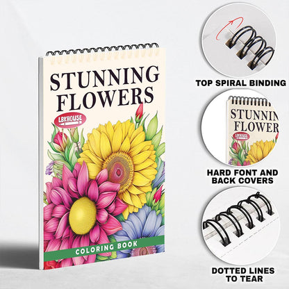 LBKHOUSE Stunning Flowers Coloring Pages for Adult