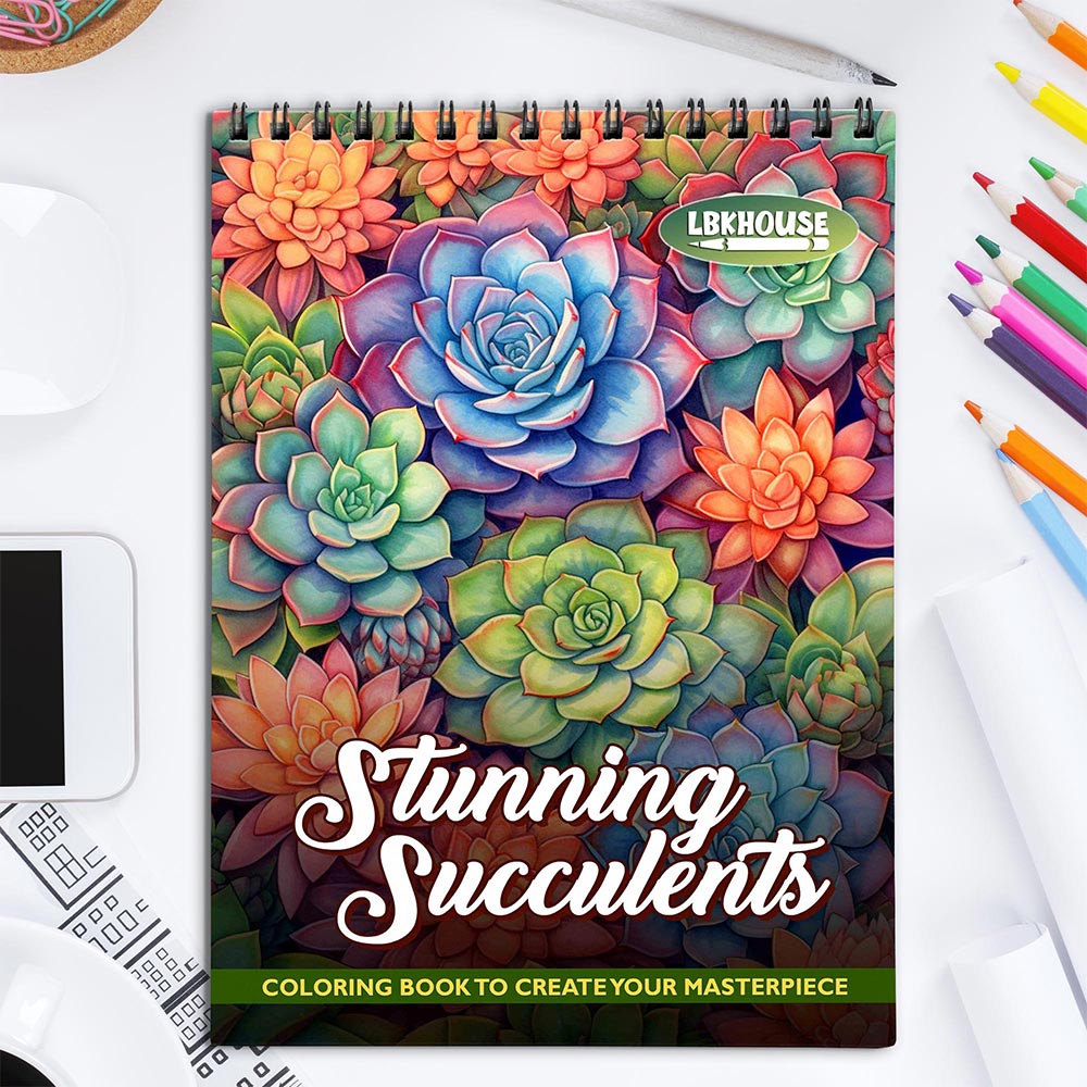 LBKHOUSE Stunning Succulents Coloring Book for Adult