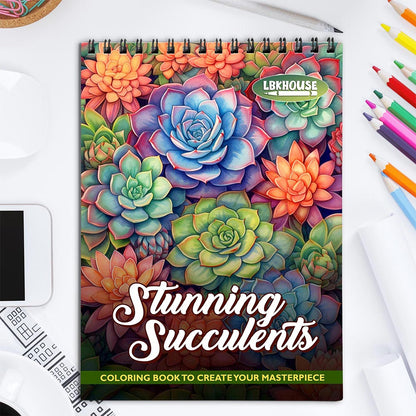 LBKHOUSE Stunning Succulents Coloring Book for Adult