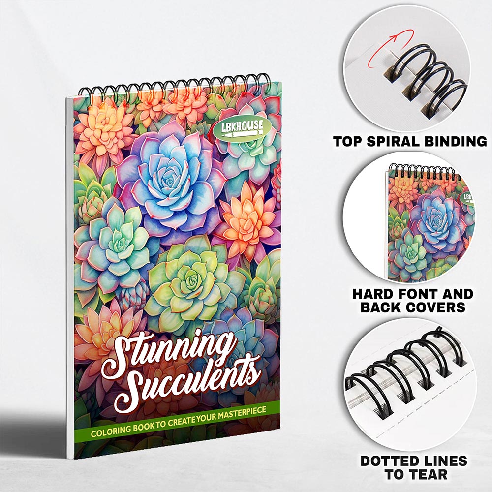 LBKHOUSE Stunning Succulents Coloring Pages for Adult