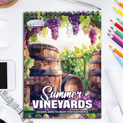 LBKHOUSE Summer Vineyards Coloring Book for Adult