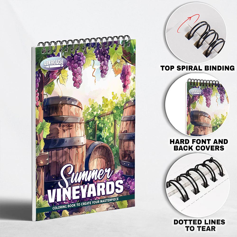 LBKHOUSE Summer Vineyards Coloring Pages for Adult