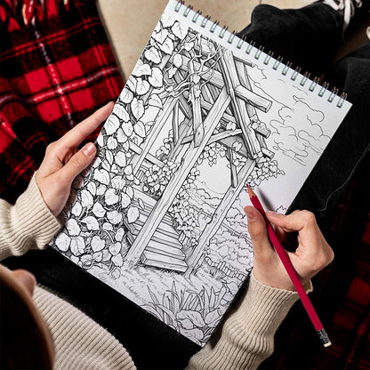 LBKHOUSE Summer Vineyards Spiral Bound Coloring Book for Adult