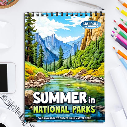LBKHOUSE Summer in National Parks Coloring Book for Adult