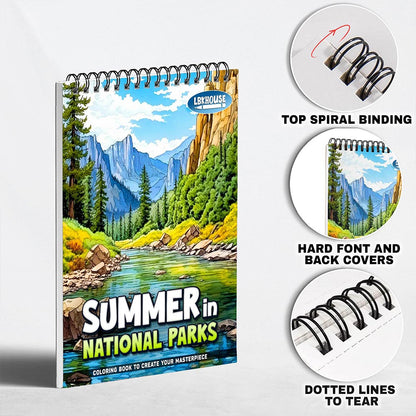 LBKHOUSE Summer in National Parks Coloring Pages for Adult