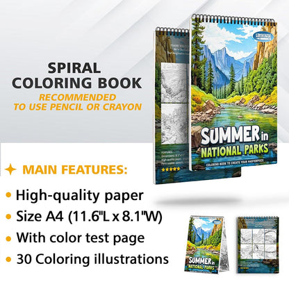 LBKHOUSE Summer in National Parks Coloring Sheets for Adult