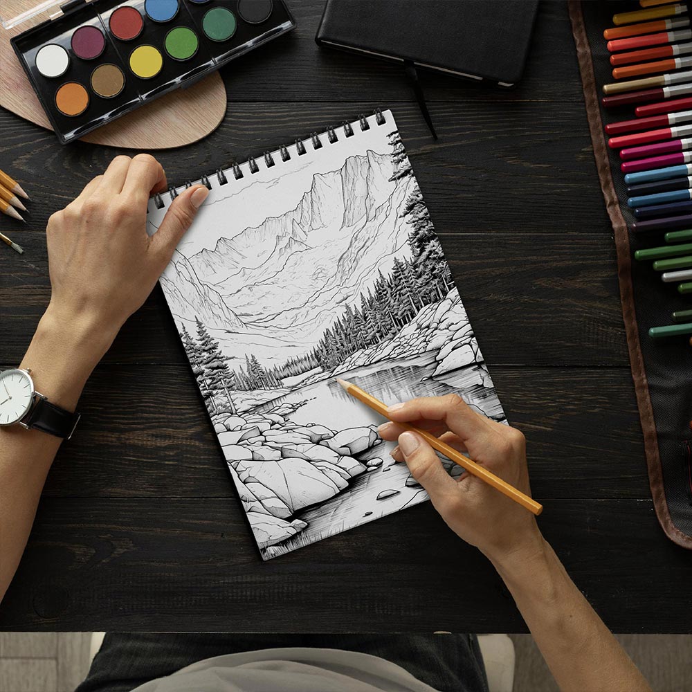 LBKHOUSE Summer in National Parks Coloring Book Spiral Bound for Adult