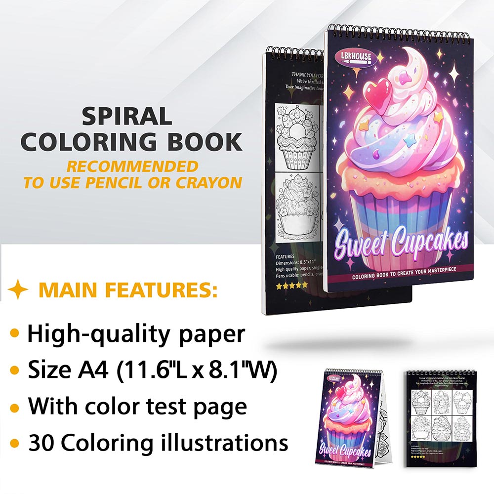 LBKHOUSE Sweet Cupcakes Coloring Sheets for Adult