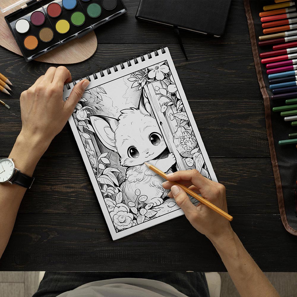 LBKHOUSE Tiny Animals Coloring Book Spiral Bound for Adult