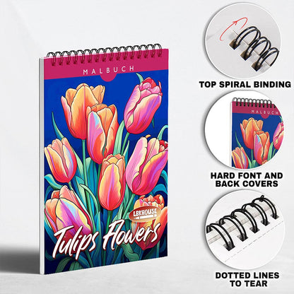 LBKHOUSE Tulips Flowers Coloring Pages for Adult