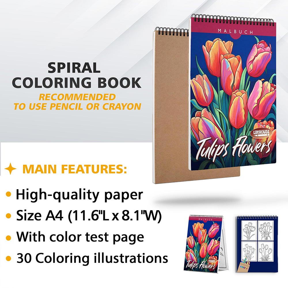LBKHOUSE Tulips Flowers Coloring Sheets for Adult
