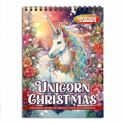 LBKHOUSE Unicorn Christmas Coloring Book for Adults