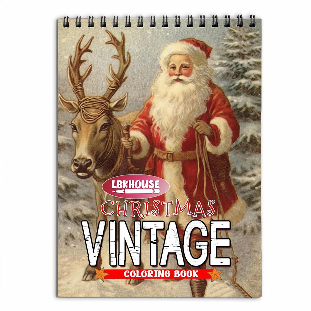 LBKHOUSE Vintage Christmas Coloring Book for Adults