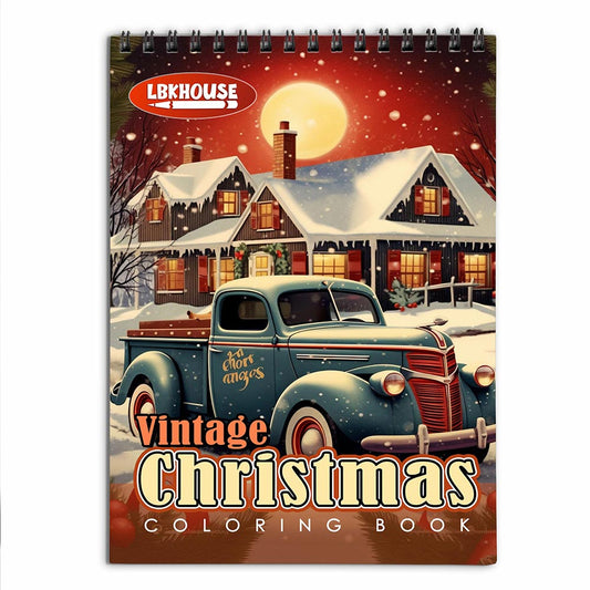 LBKHOUSE Vintage Christmas Coloring Book for Adults