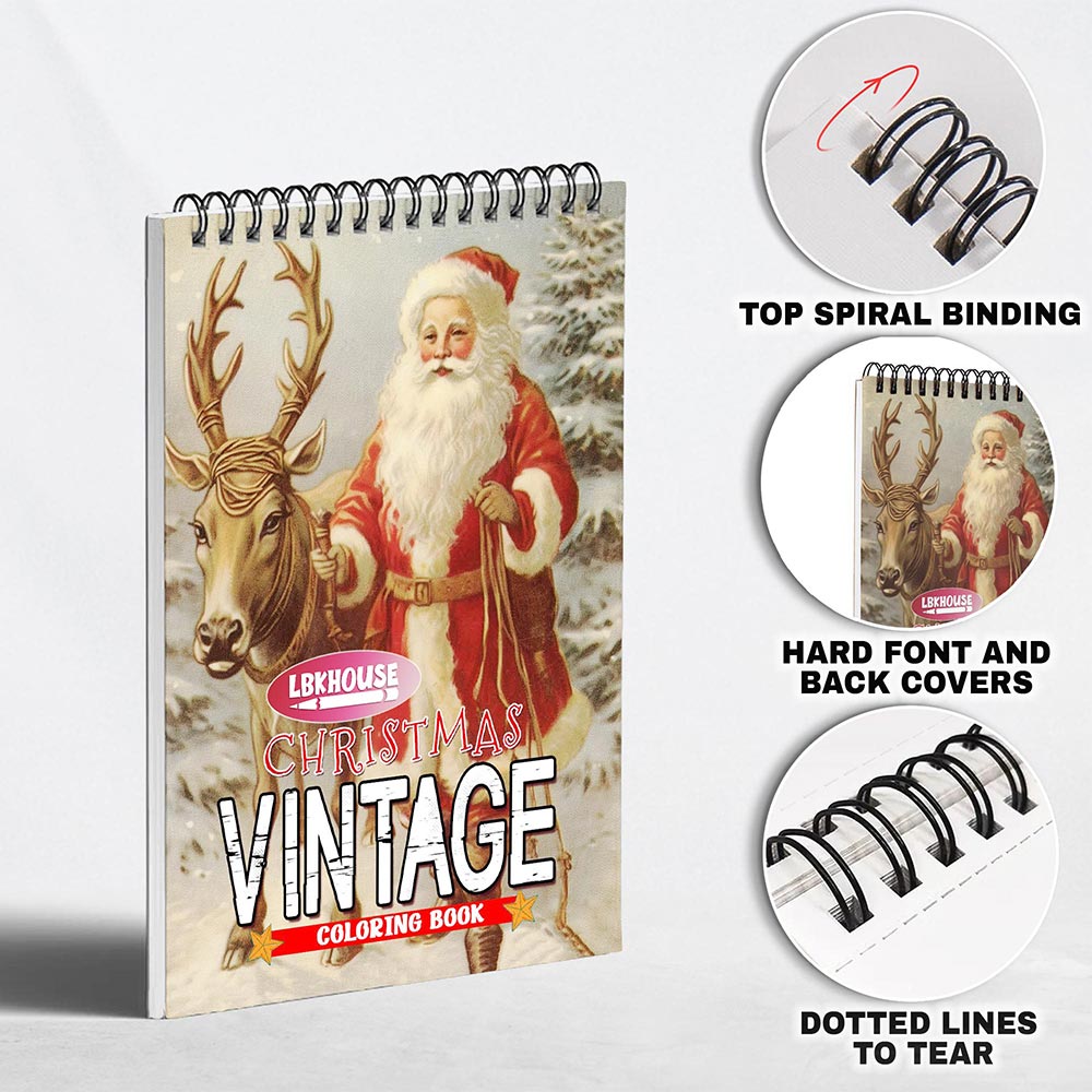 LBKHOUSE Vintage Christmas Coloring Pages for Adults