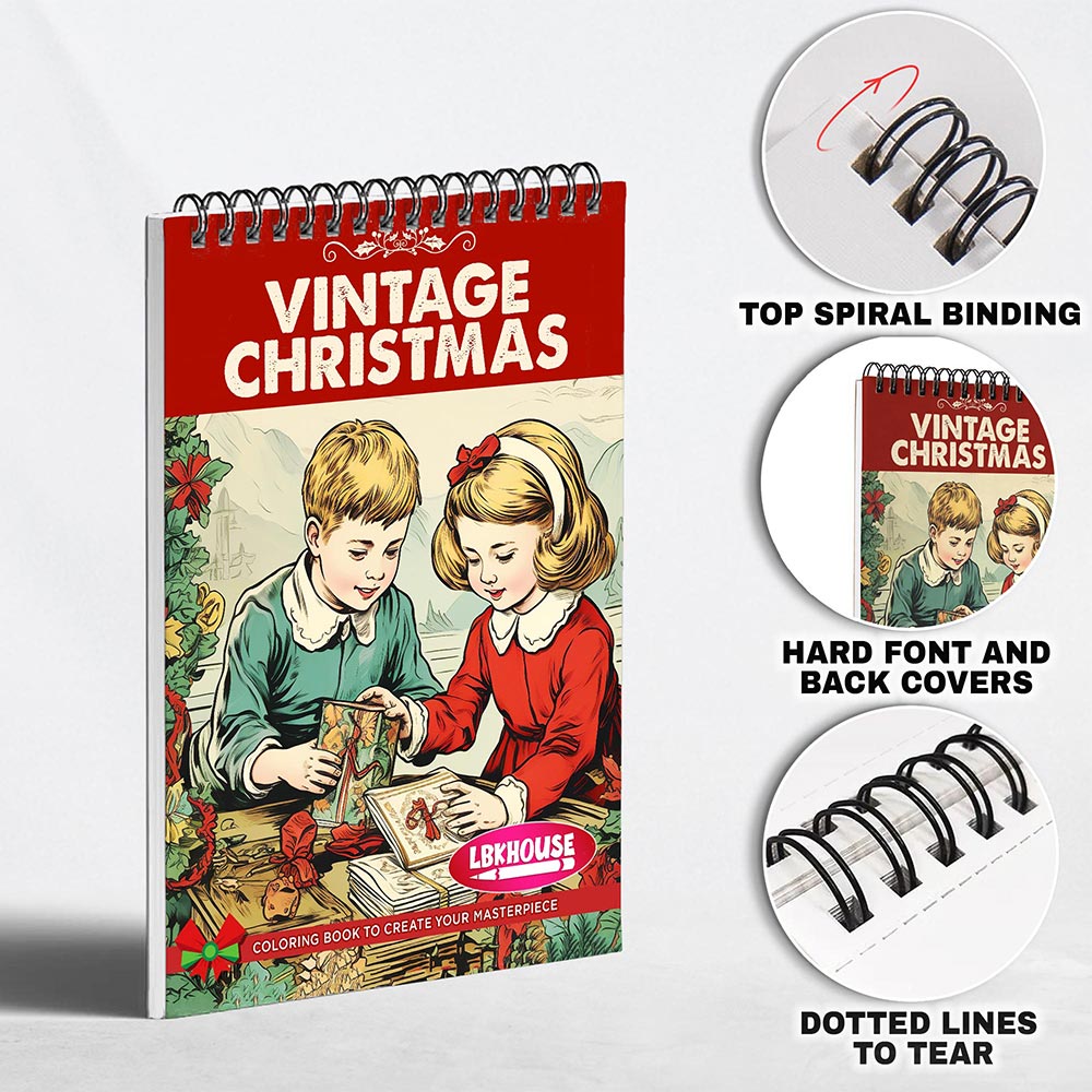 LBKHOUSE Vintage Christmas Coloring Pages for Adults