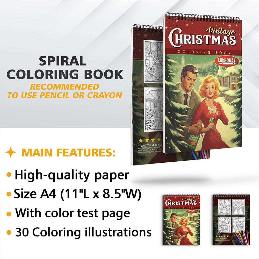 LBKHOUSE Vintage Christmas Coloring Sheets for Adults