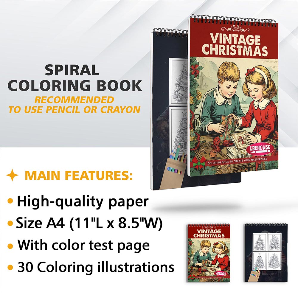 LBKHOUSE Vintage Christmas Coloring Sheets for Adults