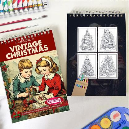 LBKHOUSE Vintage Christmas Spiral Coloring Book for Adults