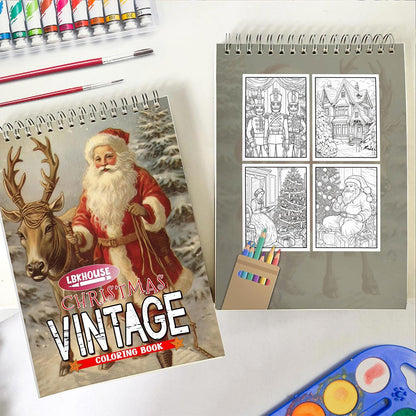 LBKHOUSE Vintage Christmas Spiral Coloring Book for Adults