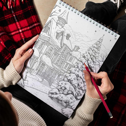 LBKHOUSE Vintage Christmas Spiral Bound Coloring Book for Adults