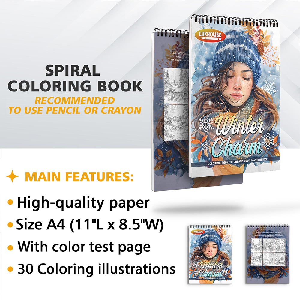 LBKHOUSE Winter Charm Coloring Sheets For Adults