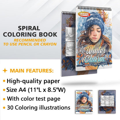 LBKHOUSE Winter Charm Coloring Sheets For Adults
