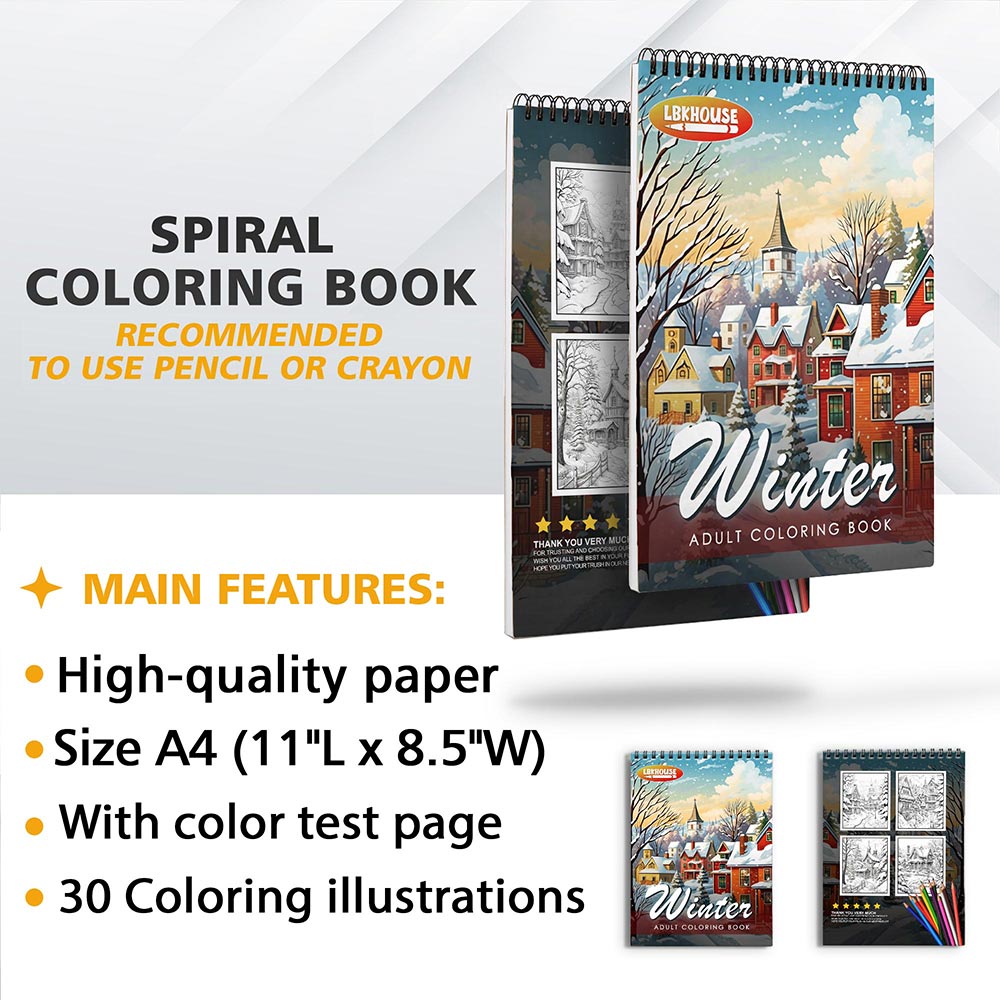 LBKHOUSE Winter Coloring Sheets for Adults